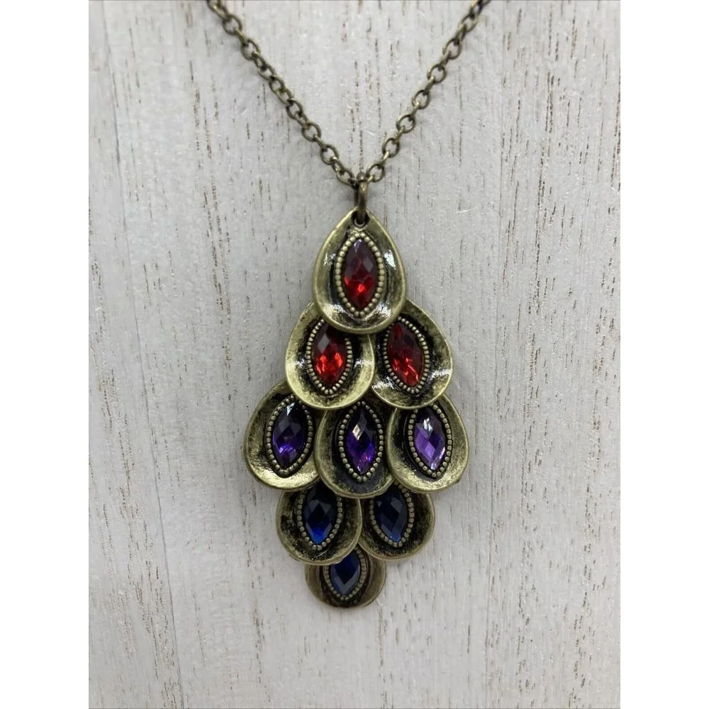 Peacock Feather Style Necklace 16